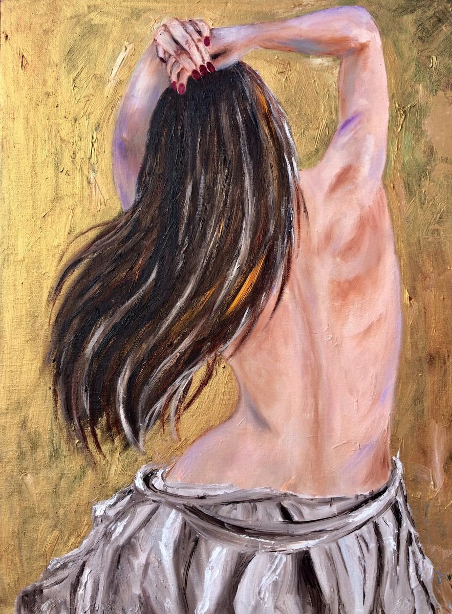 Impressionistic Portrait Oil Painting By Inna Montano, 18 X 24, Passion, Original Artwork