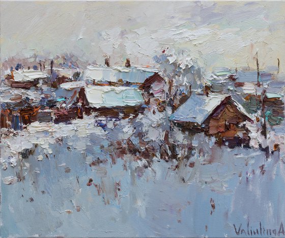 Winter Landscape - Original oil Landscape painting