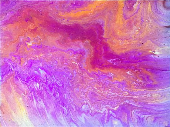 "Universal Intelligence" - FREE USA SHIPPING - Original Abstract PMS Fluid Acrylic Painting - 24 x 18 inches
