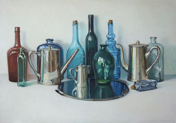 Still Life with Colorful Glass