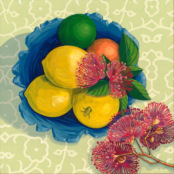 Lemon Bowl and Gum Blossoms