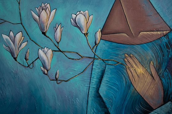 Awakening | 50*60 cm | Girl with magnolia
