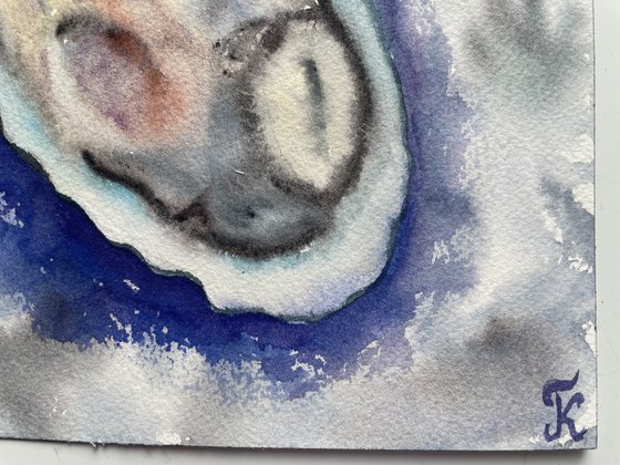 Oyster Watercolor Painting