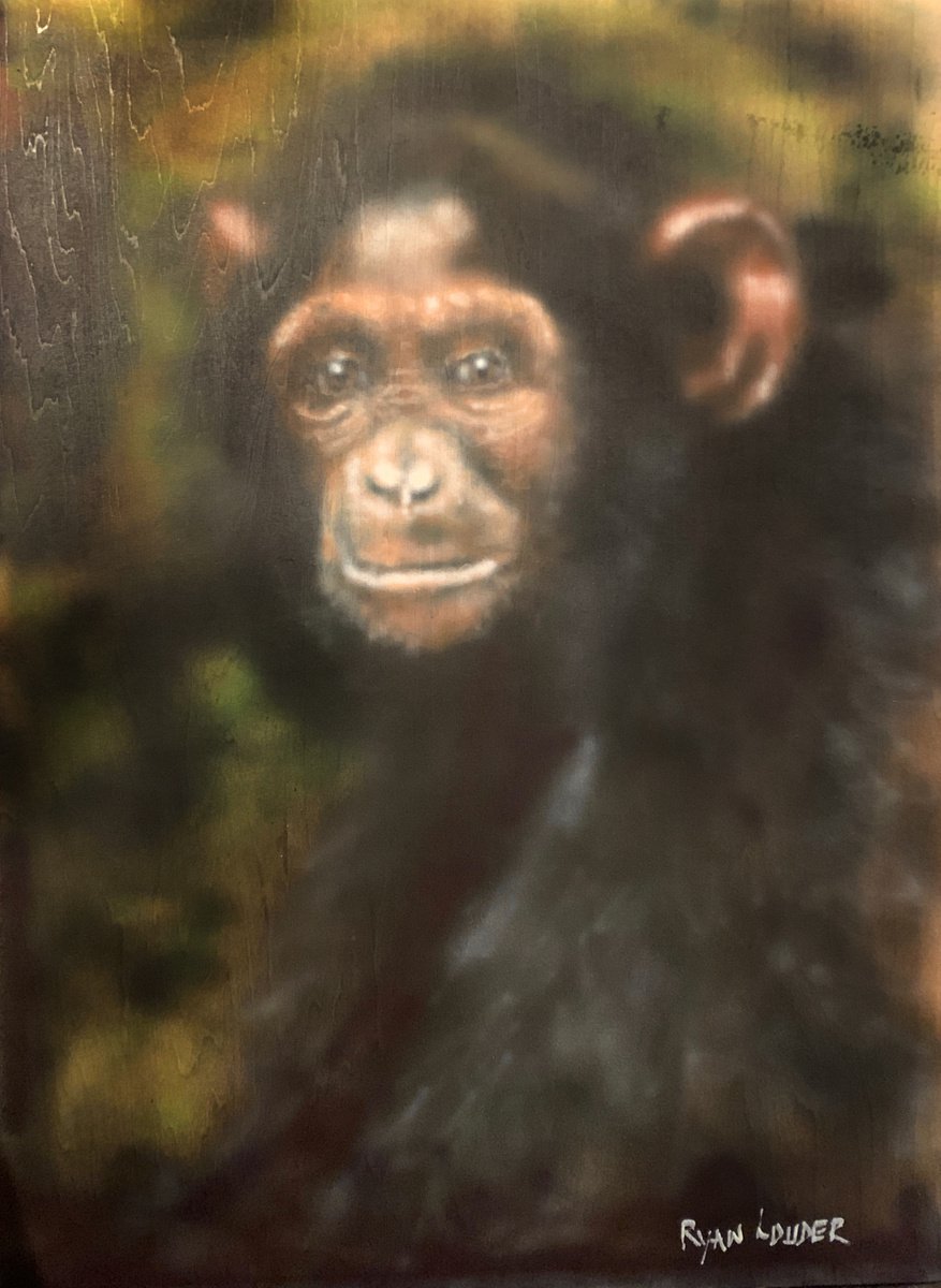 Chimpanzee Painting by Ryan Louder