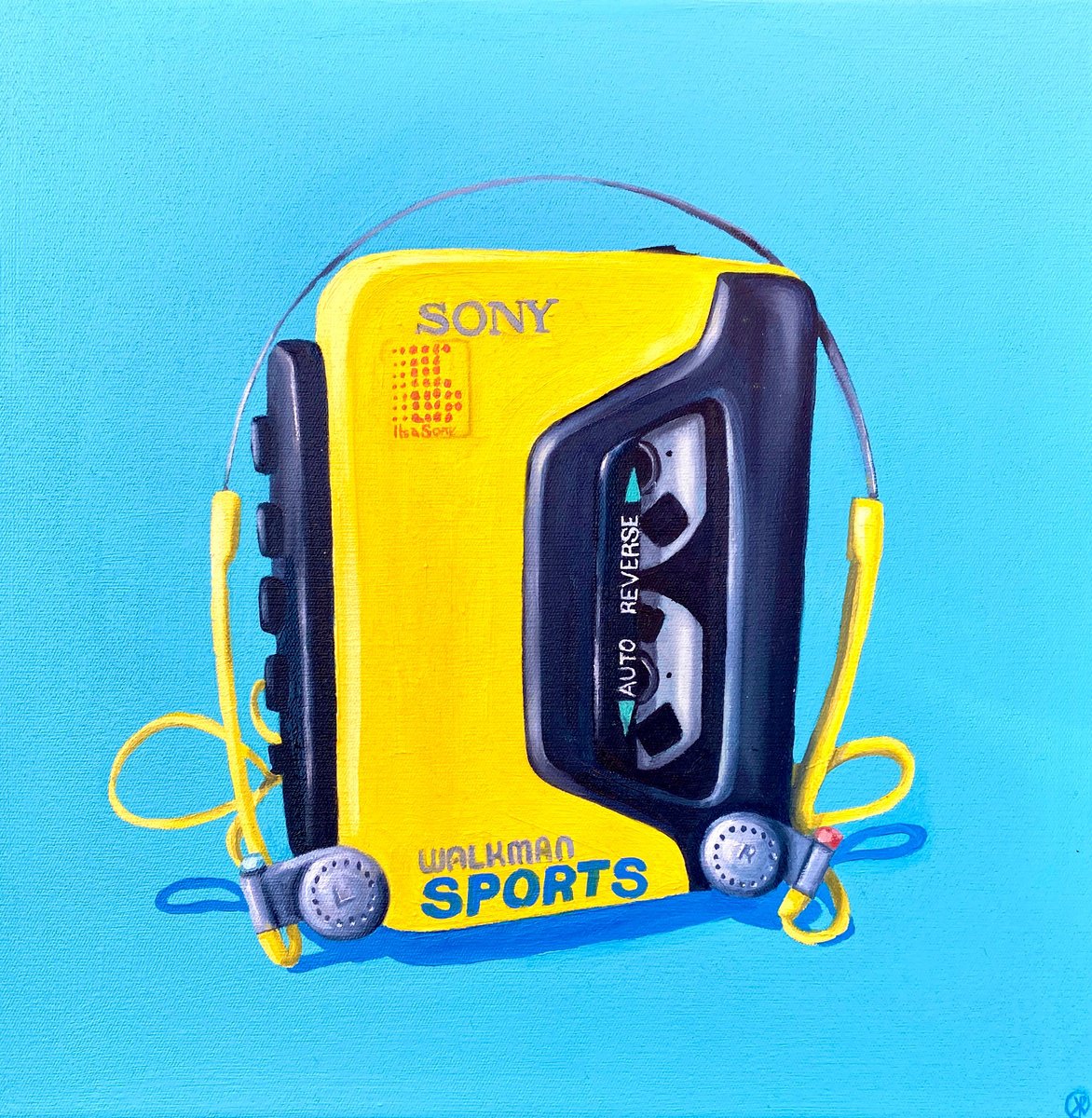 Urban And Pop Still Life Oil Painting By Kate Revill, 13 X 13", Portable Nostalgia, Original Artwork