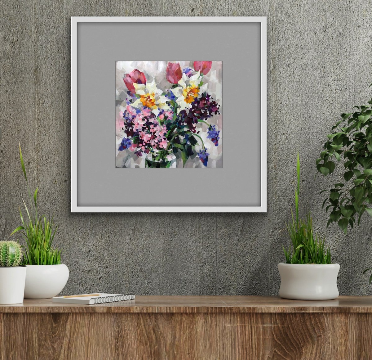 Spring bouquet. one of a kind, handmade artwork, original painting. by Galina Poloz