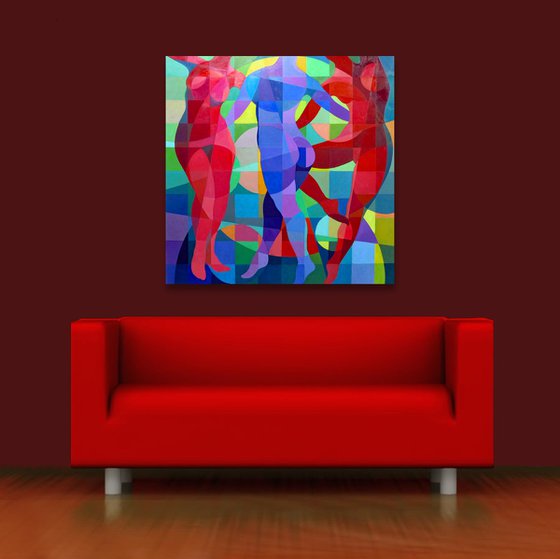 THREE NUDES DANCING