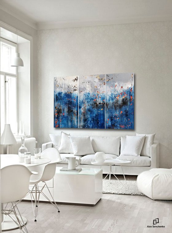 150x100cm. / Abstract triptych / Abstract 2147