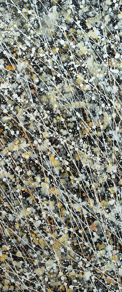 Abstracted Floral - Charcoal and White by Marc Todd