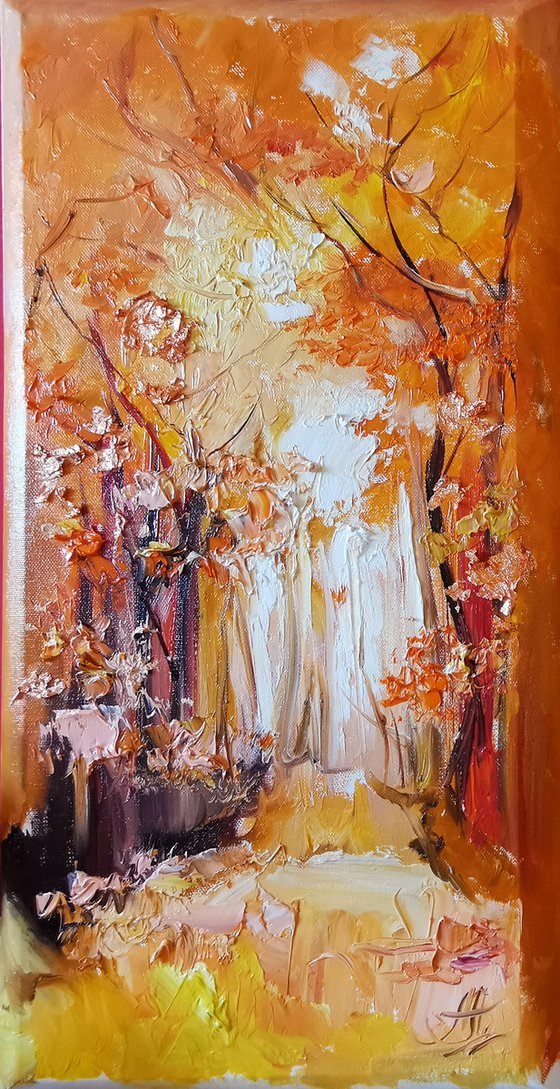 Autumn Painting set, Fall Canvas art, Set paintings