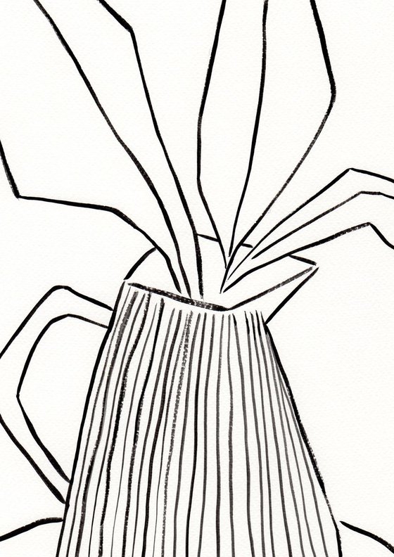 Vase and Leaves #4