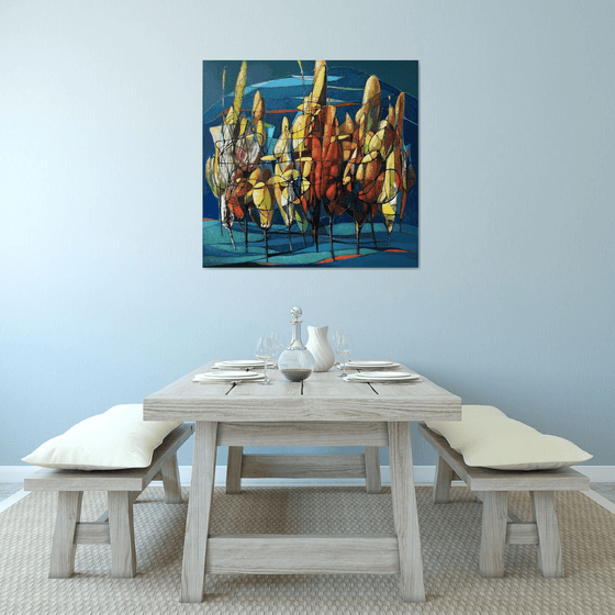 Forest in Gold and Blue