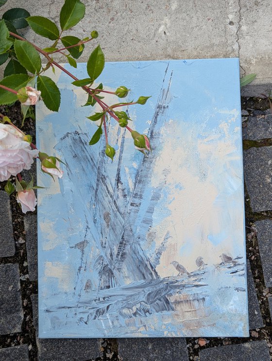 Birds in blue