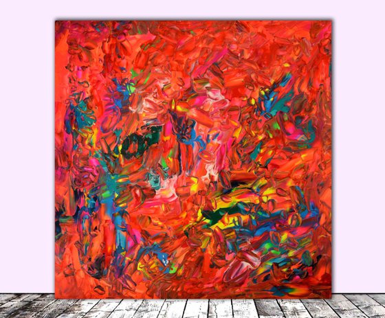 FREE SHIPPING - Gypsy I - XL Large Modern Abstract Big Painting - Ready to Hang, Office, Hotel and Restaurant Wall Decoration
