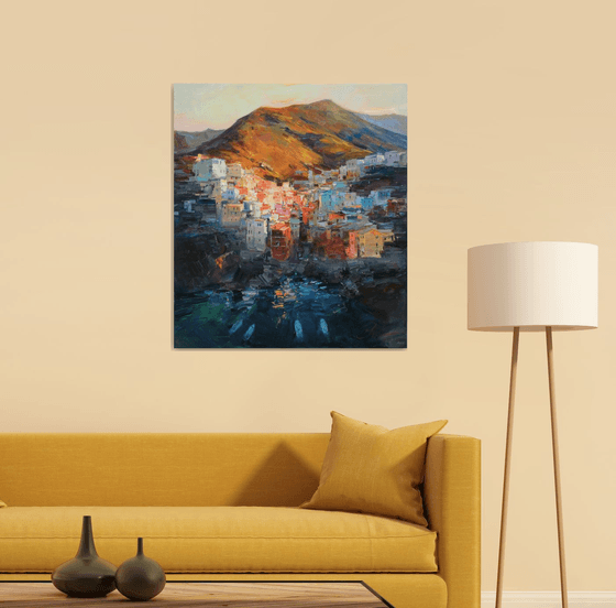 Evening coast of Riomaggiore