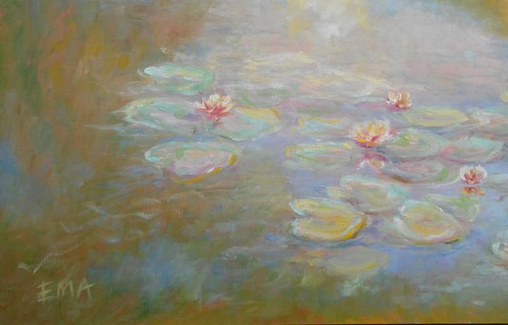 Replica of Monet's water lilies