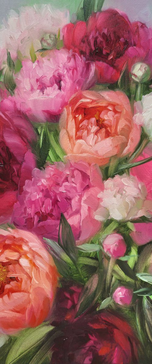Colorful Peony by Nataly Derevyanko