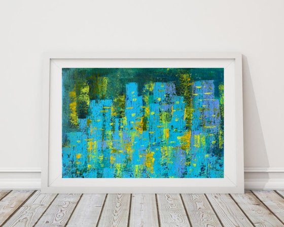 Urban Jungle! Abstract cityscape on handmade paper