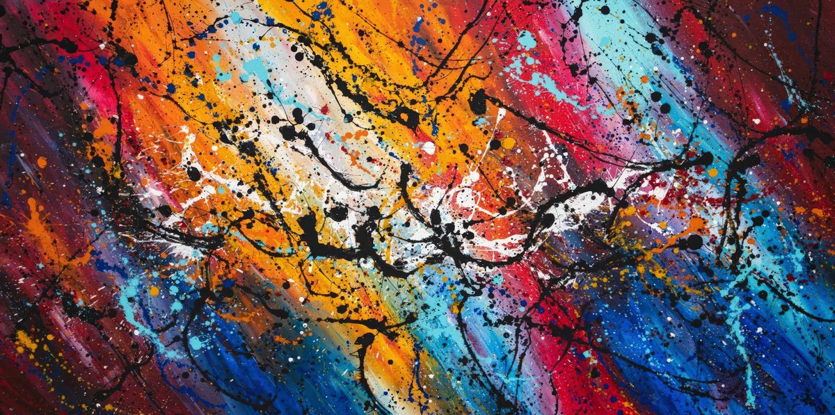 Abstract Acrylic Painting By Art By Catalin, 59 X 30, Love And Desire 167, Original Artwork