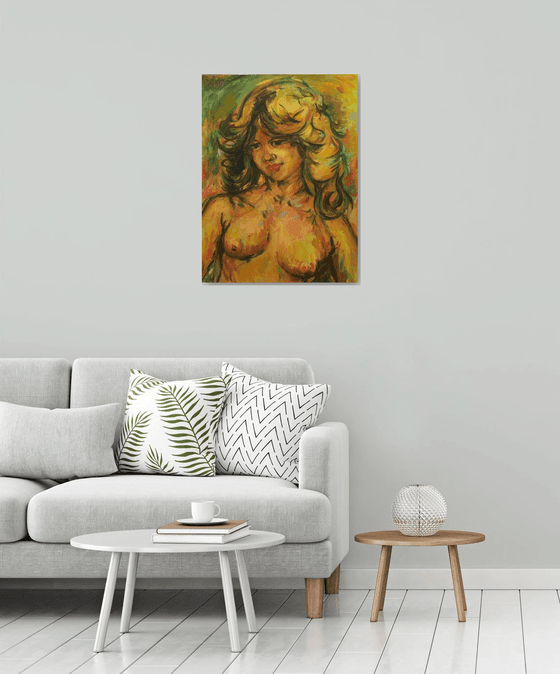 AWAKENING OF SPRING - original nude oil painting, erotic art