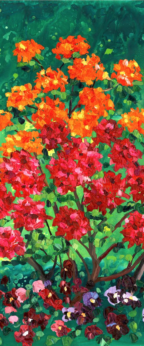 Triple Threat: Azalea, Rhododendron & Pansies by Christina M Plichta
