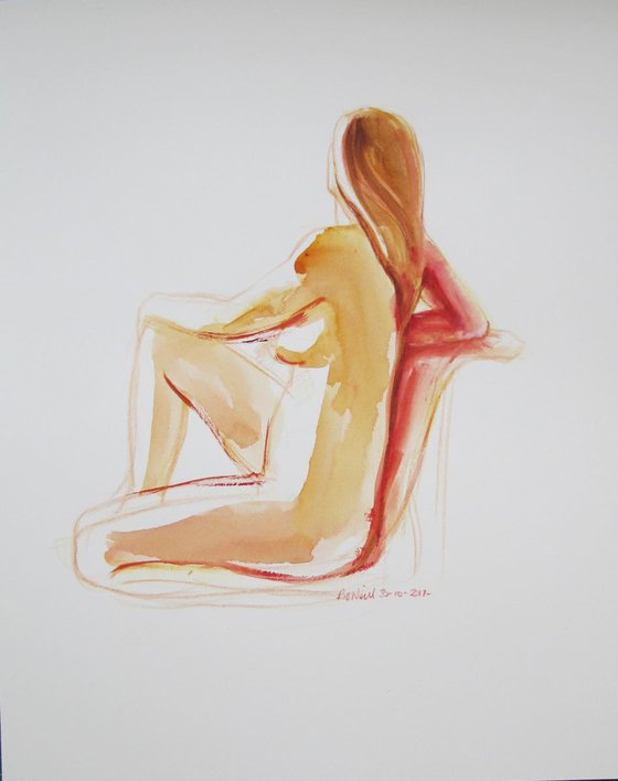 seated female nude