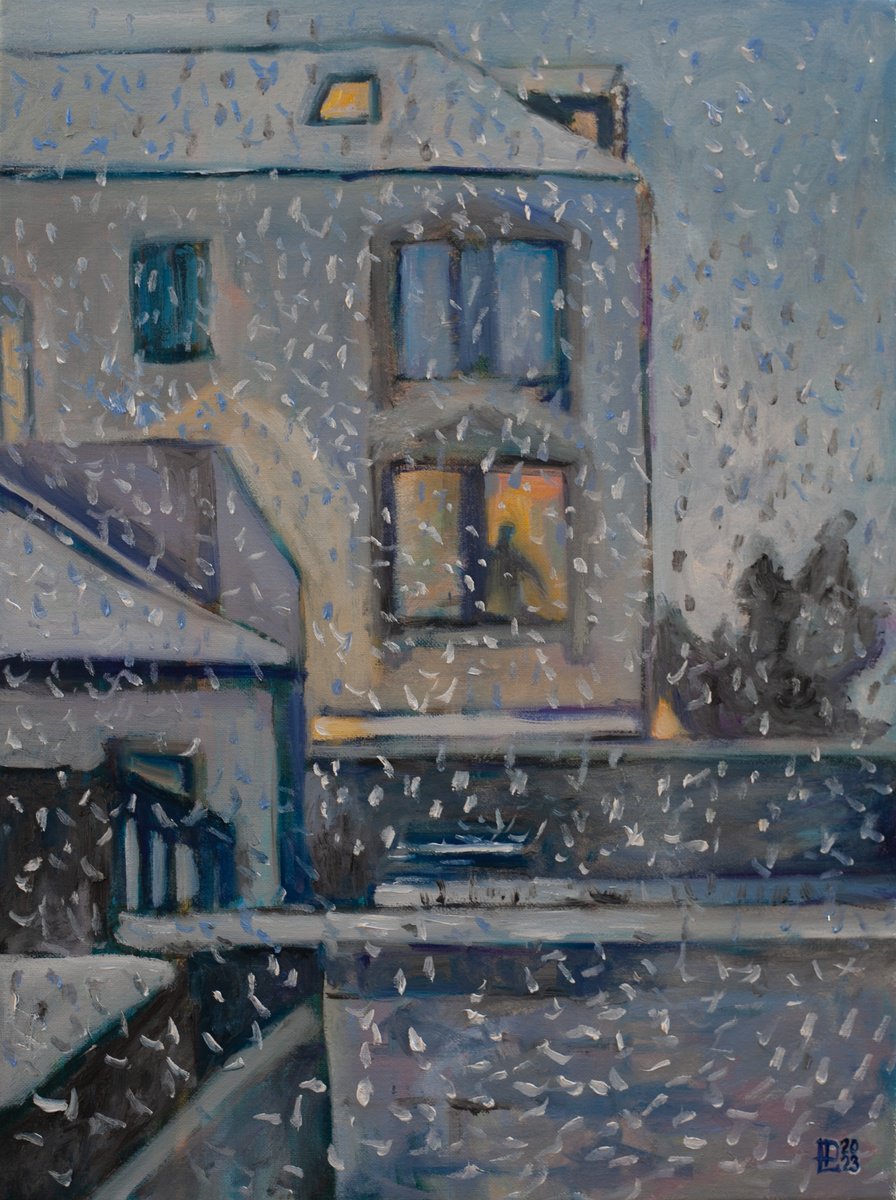 First Snow By Liudmila Pisliakova, 12 X 16, Artwork For Sale On Artfinder