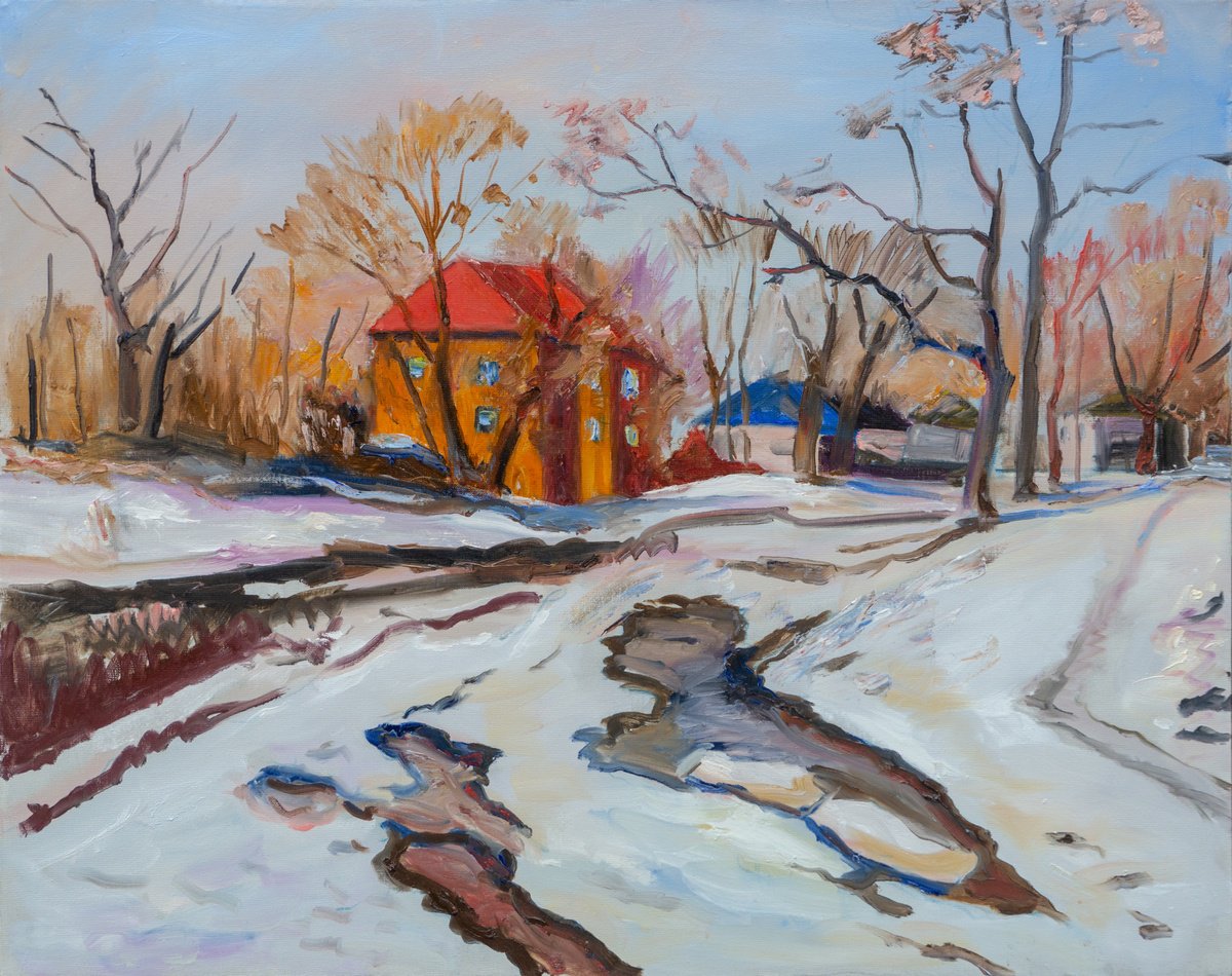 Impressionistic Landscape Oil Painting By Vyacheslav Onyshchenko, 35 X 28", Awakening, Original Artwork