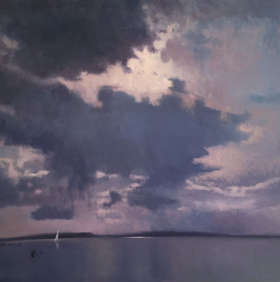 Sultry evening clouds  - framed original