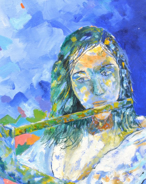 Playing the flute