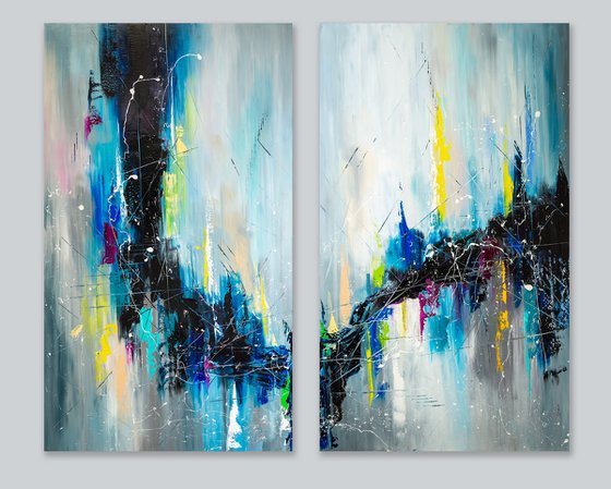 Falling into infinity (diptych)