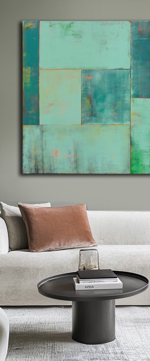 Turquoise Tiles B by Ronald Hunter