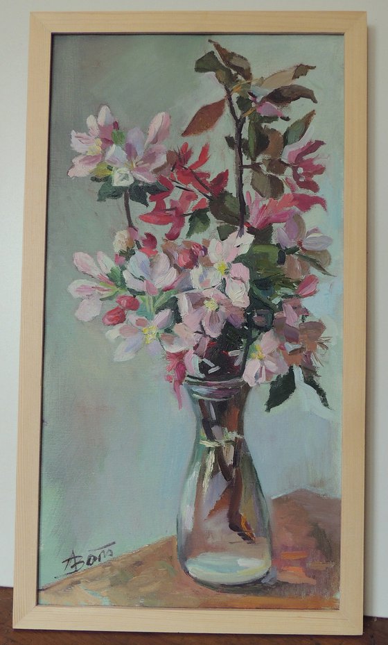 "Blossoming apple branch"