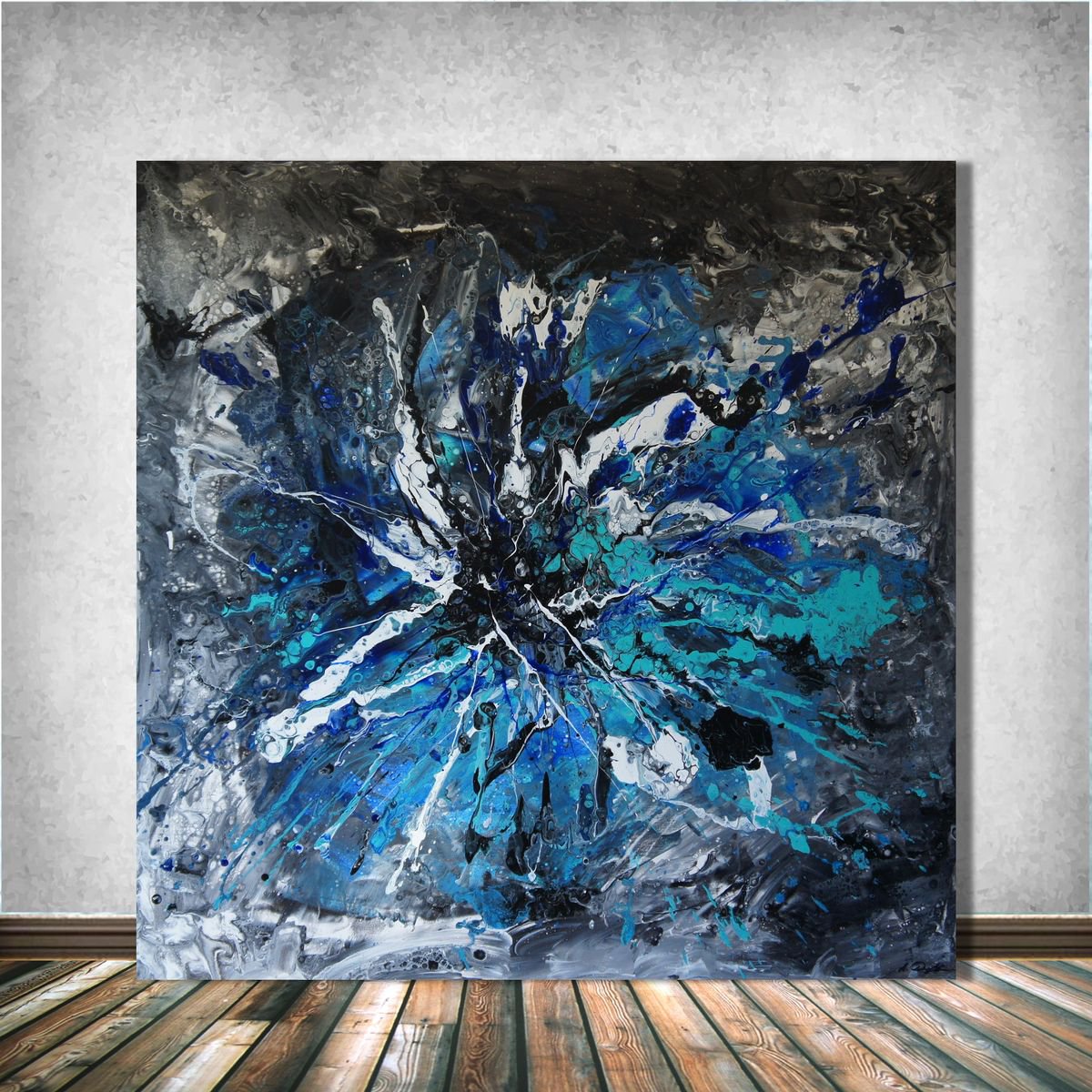 Peacock Fan (100 x 100 cm) XXL (40 x 40 inches) by Ansgar Dressler