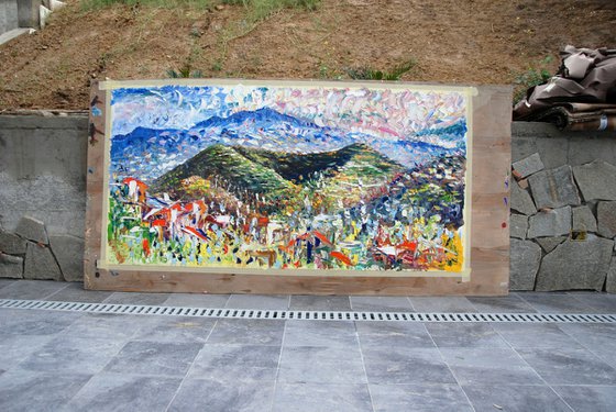 Terre dell'Etna olio su tela 100x200cm