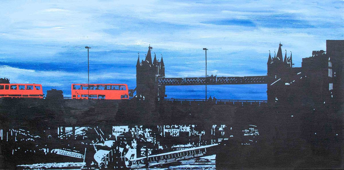 Impressionistic Cityscapes Acrylic Painting By Km Arts, 39 X 20", Two By Two, Original Artwork