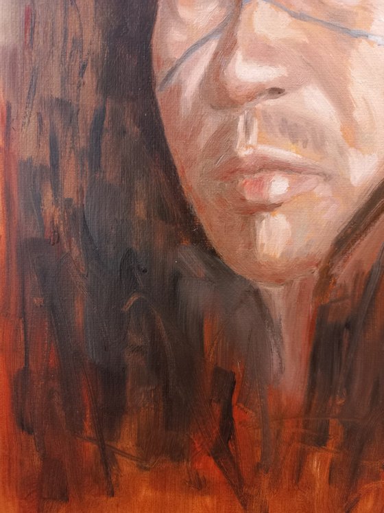 Human oil portrait 27x38cm