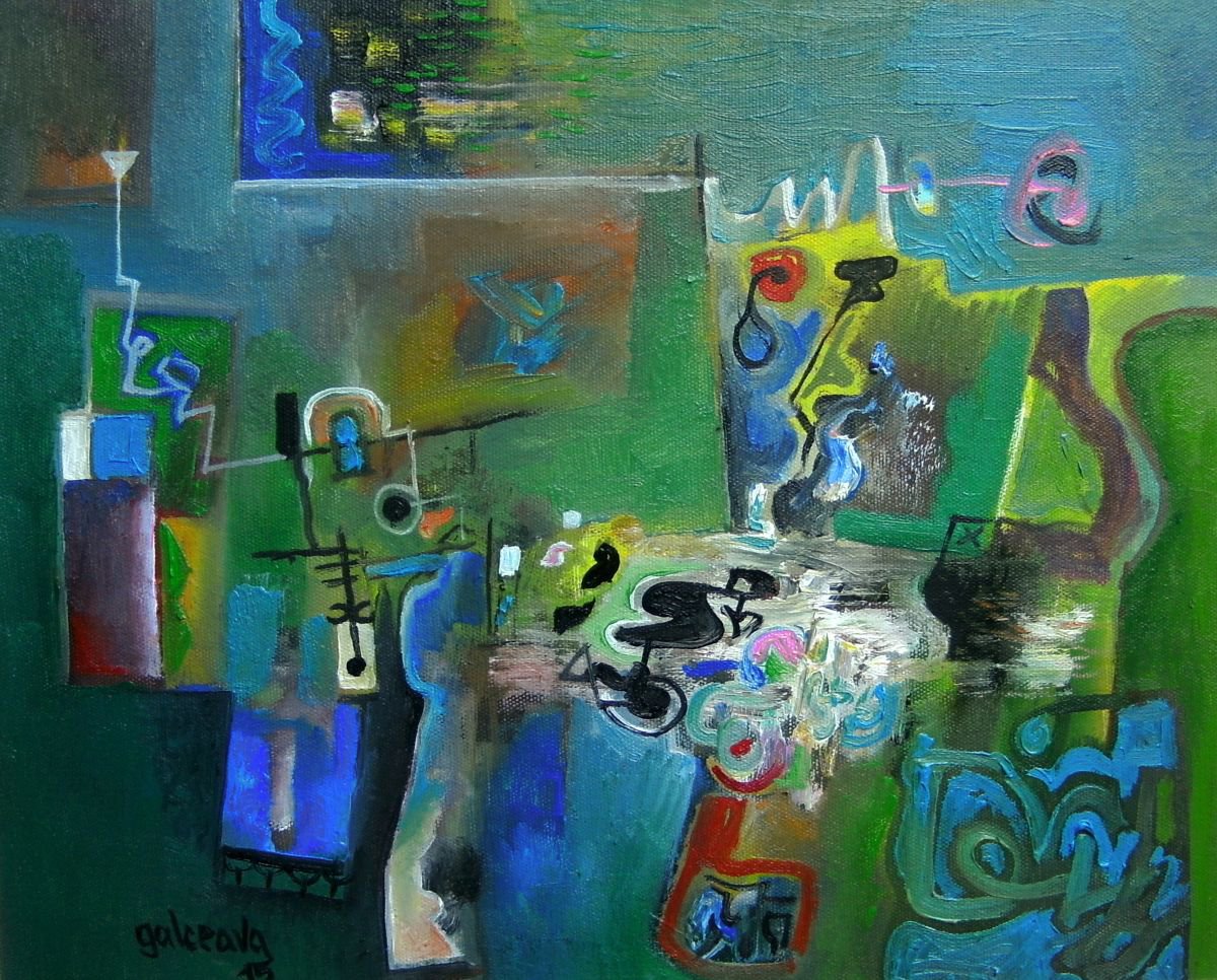 Abstract Oil Painting By Constantin Galceava, 20 X 16, Spring Song, Original Artwork