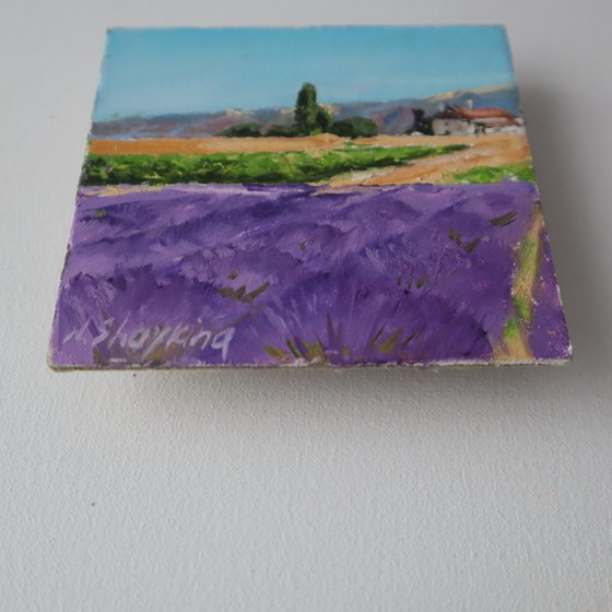 Set of 2 Poppy and Lavender Field Landscapes