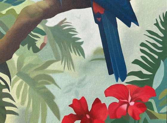 Tropical Bird With Red