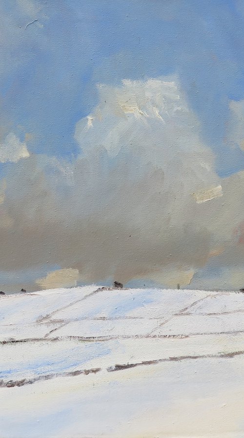 Snow on Garrowby Hill by Malcolm Ludvigsen