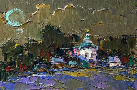 Moonlit night in the village