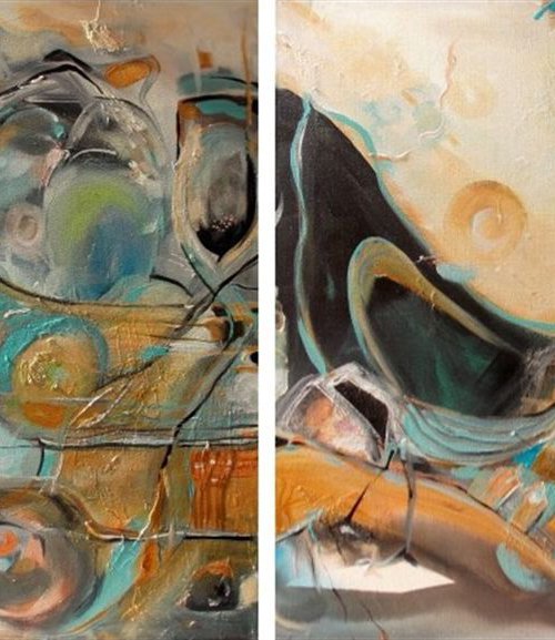 The Birth of Day  - diptych by Maria Paunova