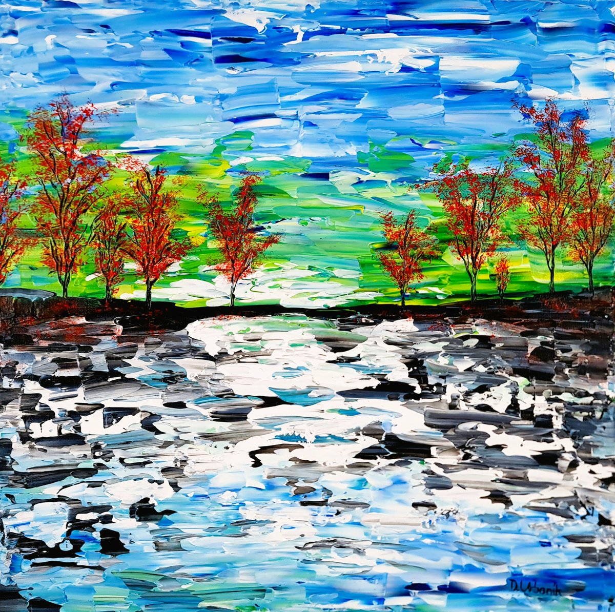 Daniel Urbaník | Original Acrylic Painting | Autumn Landscape 1 | 60 X 60Cm | Artwork For Sale On Artfinder
