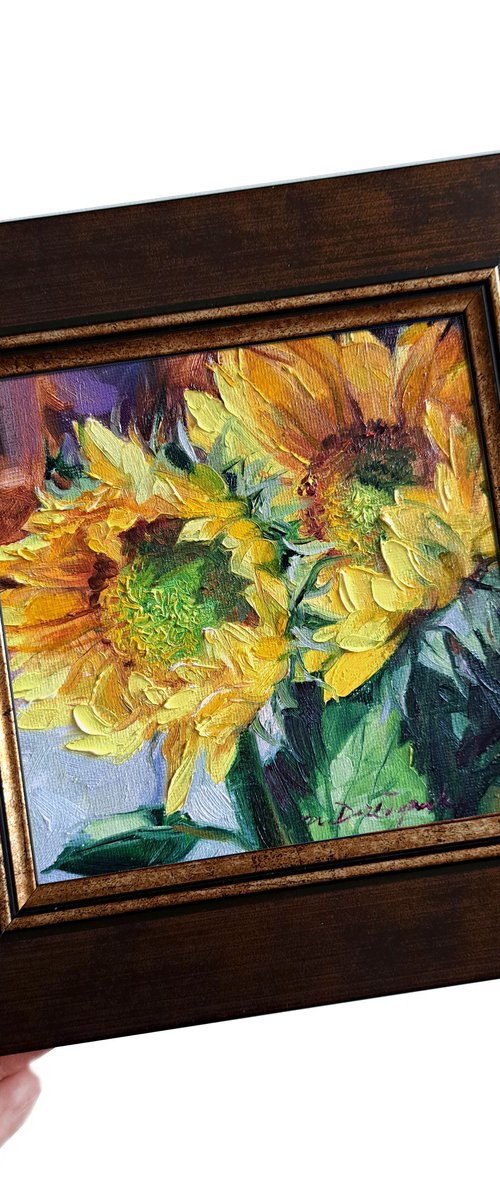 Sunflowers painting by Nataly Derevyanko