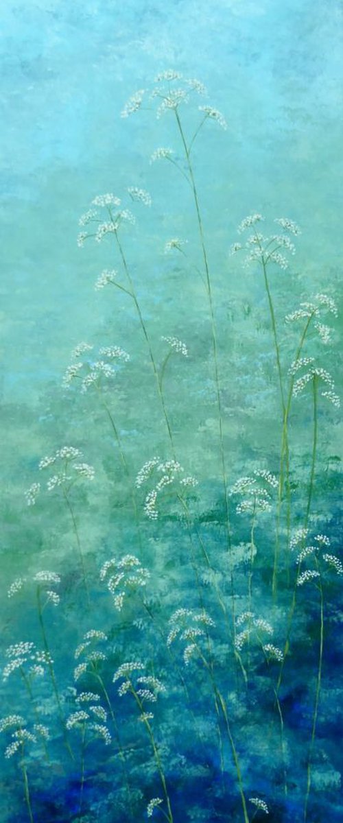 Cow Parsley with blue by Elaine Allender
