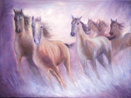 Horses in the light by Ludmilla Ukrow
