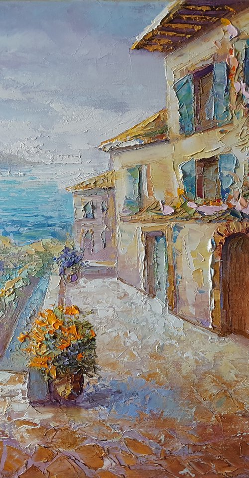 Houses by the sea by Mary Voloshyna
