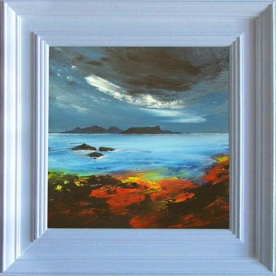 Eigg and Rhum evening, Scottish island painting