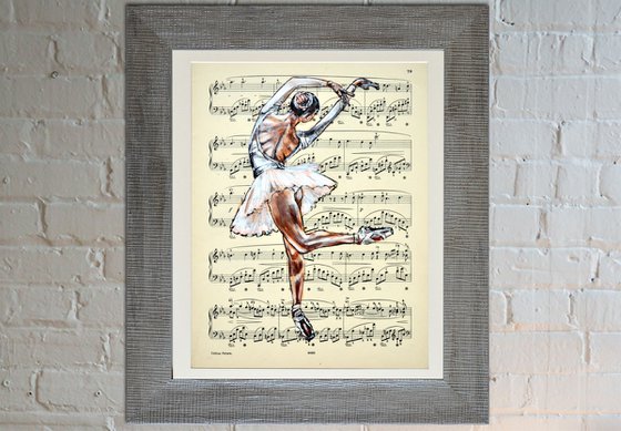 Ballerina XLIX- Vintage Music Page, GIFT idea